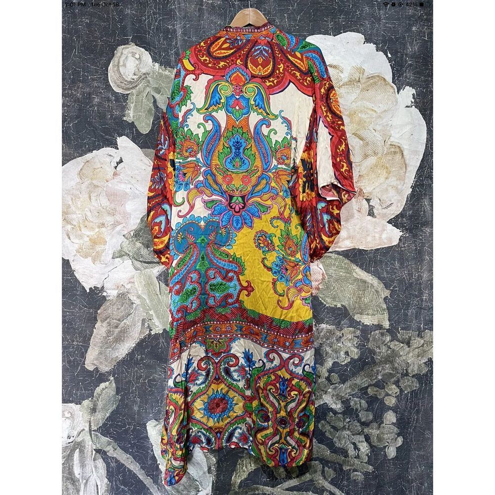 New Rag & Muffin Multi Print Bohemian Style Kimon… - image 6